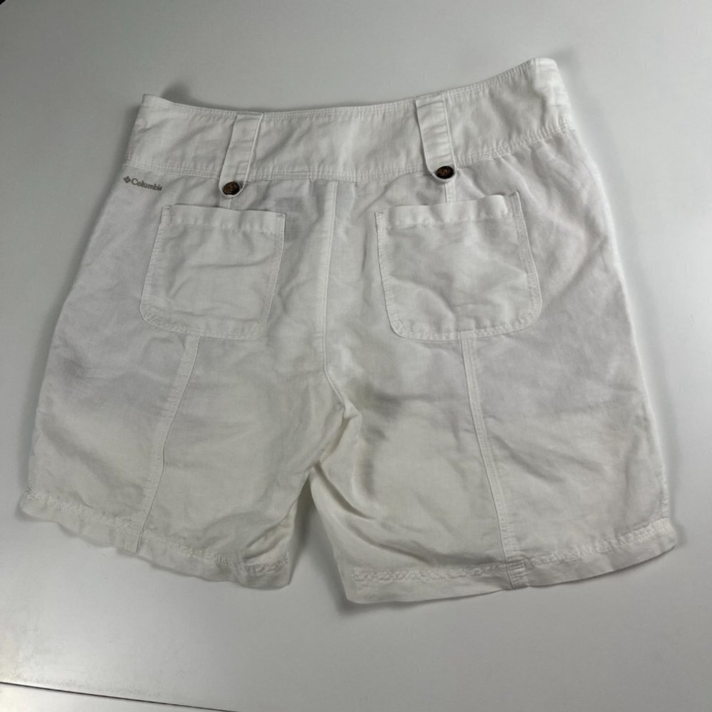 Columbia women short Linen blend white size 10 - Picture 4 of 10